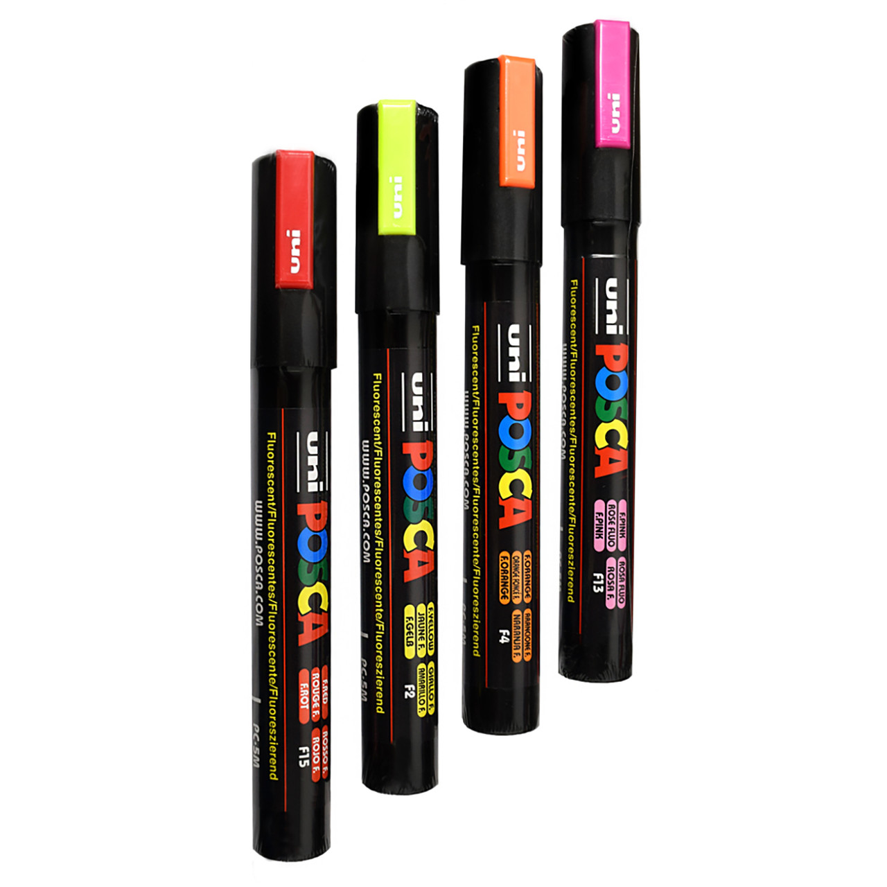 Posca Paint Marker, Medium, PC-5M Fluorescent Set of 4