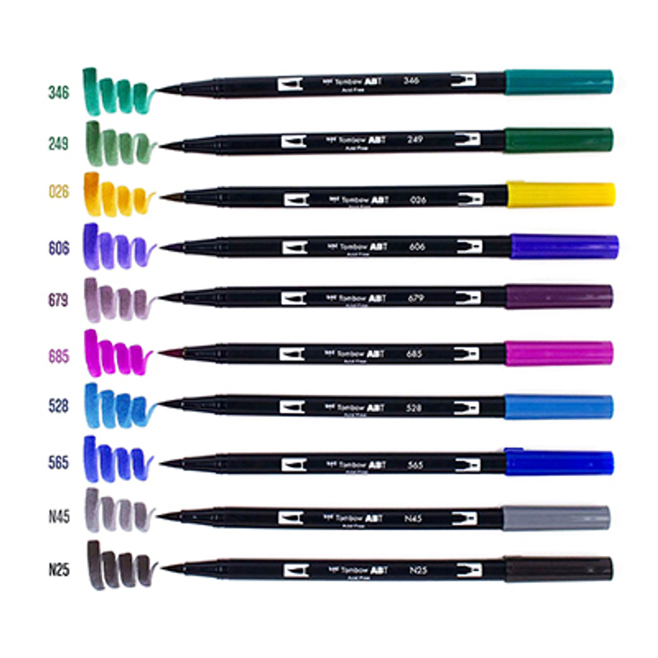 Dual Brush Pen Art Markers, Purple Blendables 6-Pack + Water Brush, 3-Pack