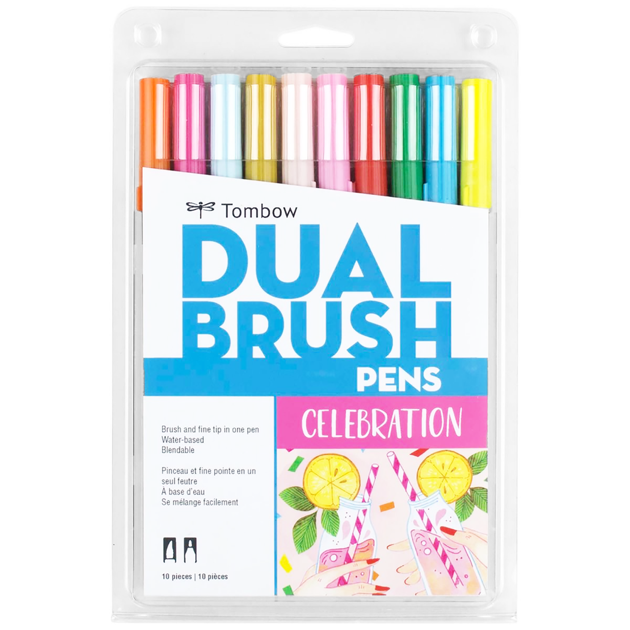 Tombow 10 Pack Fudenosuke Color Brush Pens