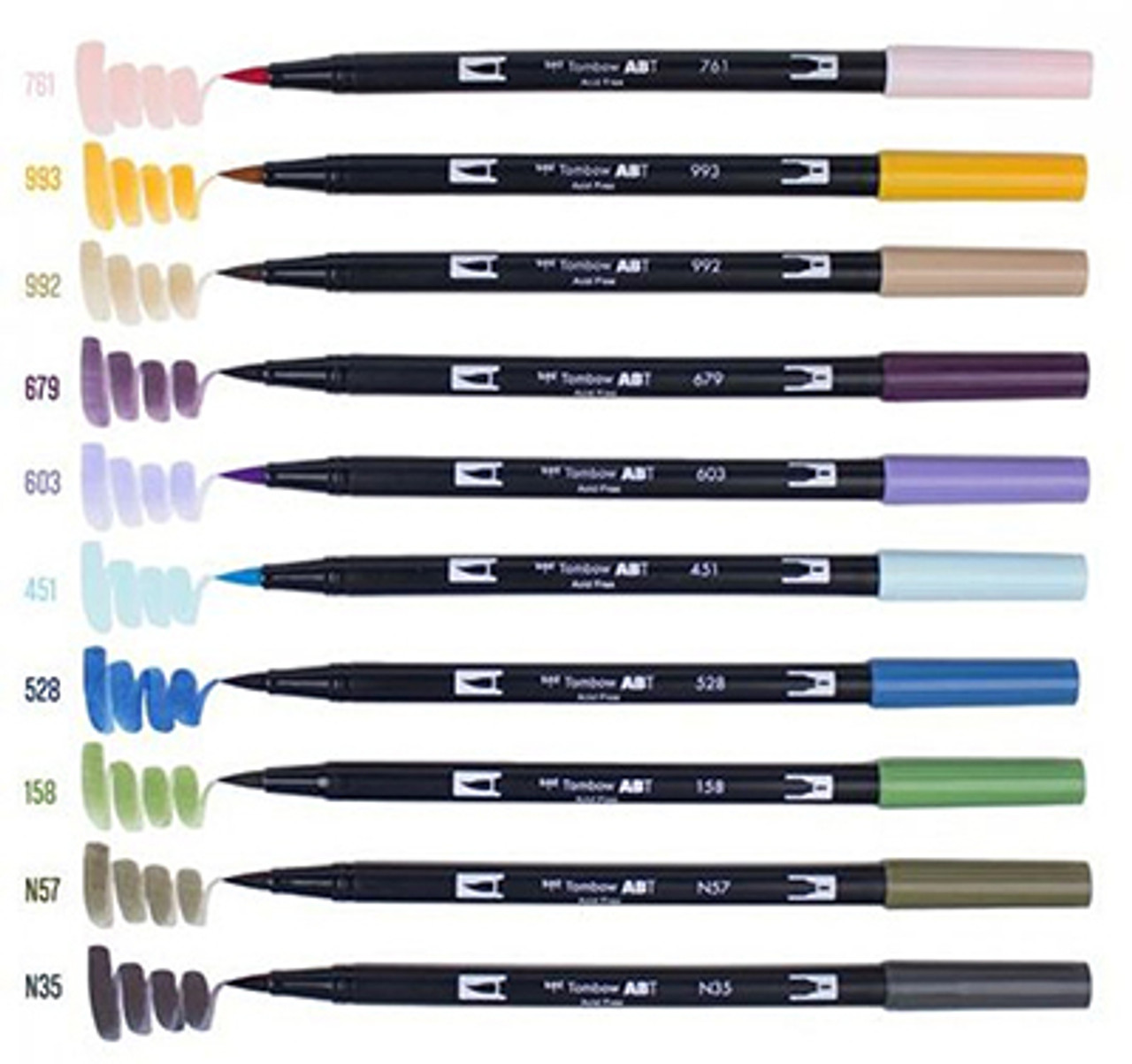 Tombow : Art Dual Brush Pens : Ocean Colors : Set of 12 - Marker & Pen Sets  - Art Sets - Color
