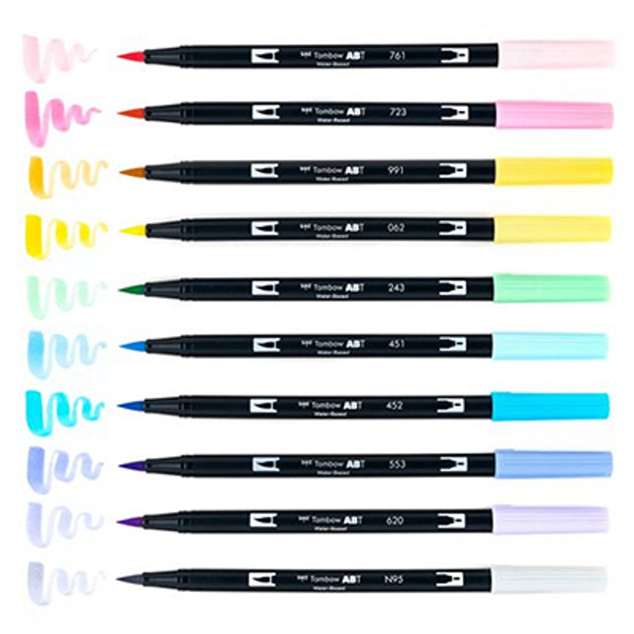 Tombow ABT Dual Brush Pen set of 6 Pastel Colors