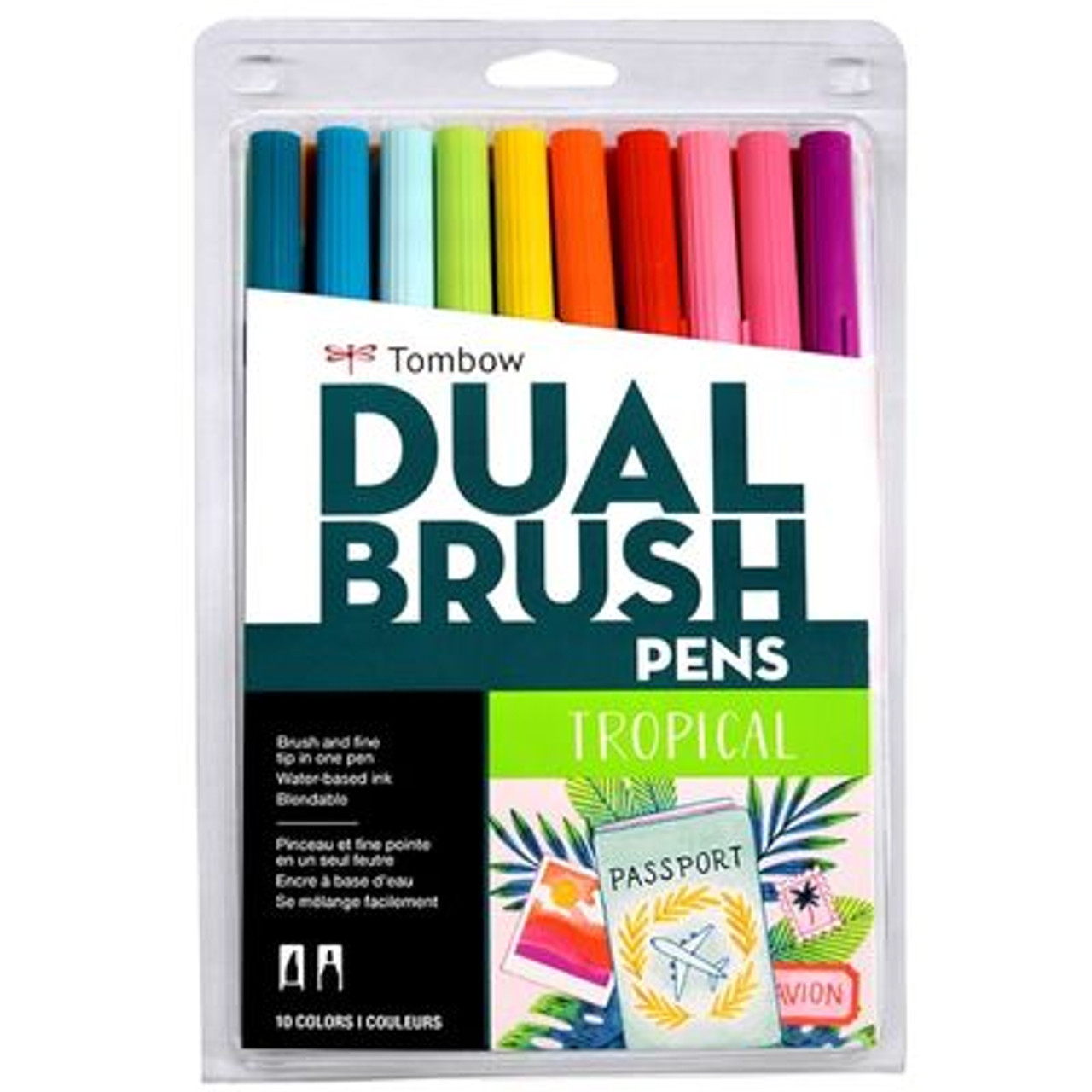 Tombow Dual Brush Pen Set of 6, Green Blendables