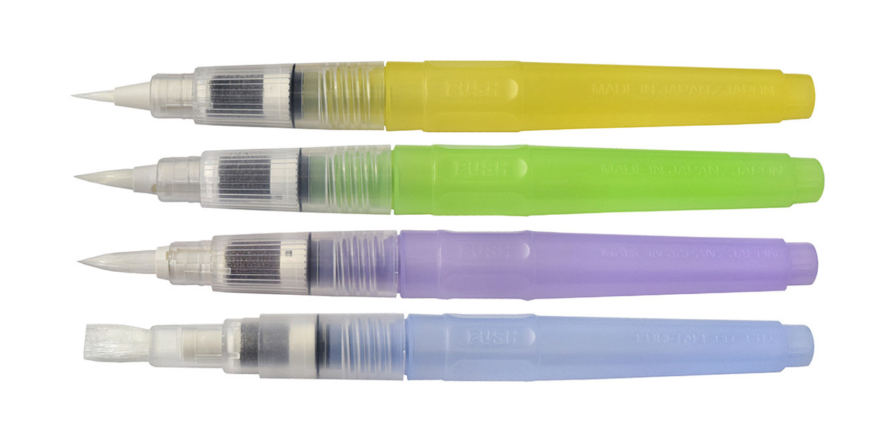 Tombow Waterbrush, 3 pack: Small, Medium, Flat Brush Set