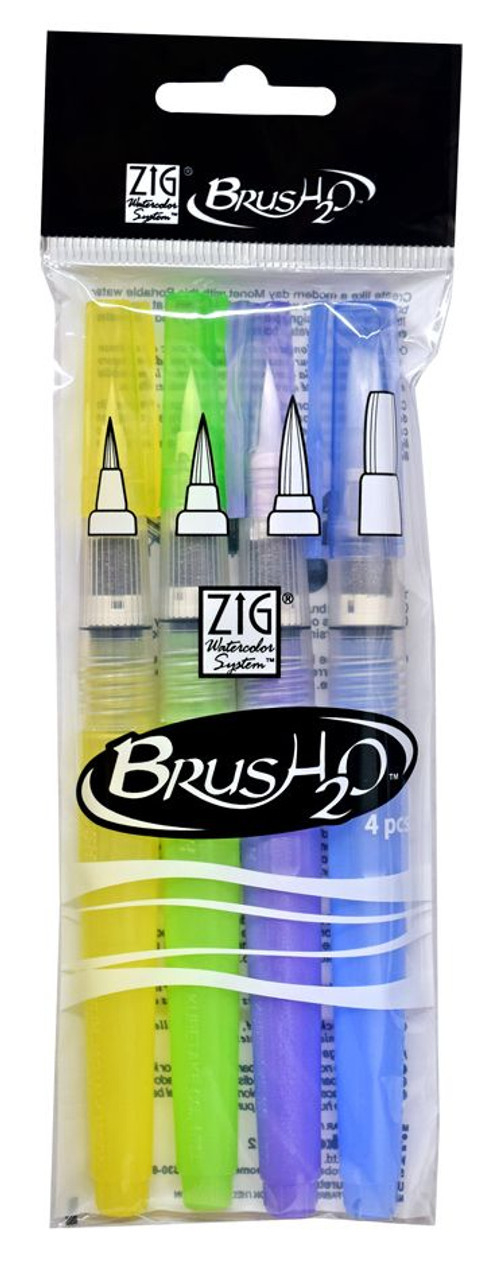 ZIG Kuretake Brush2O Water Brush Pack of 4 - John Neal Books