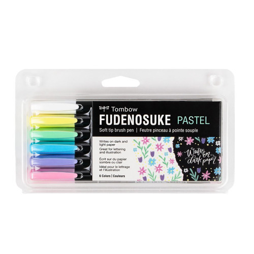 菓子 MH USK Tombow Fudenosuke Pastel Brush Pen, Set of 6