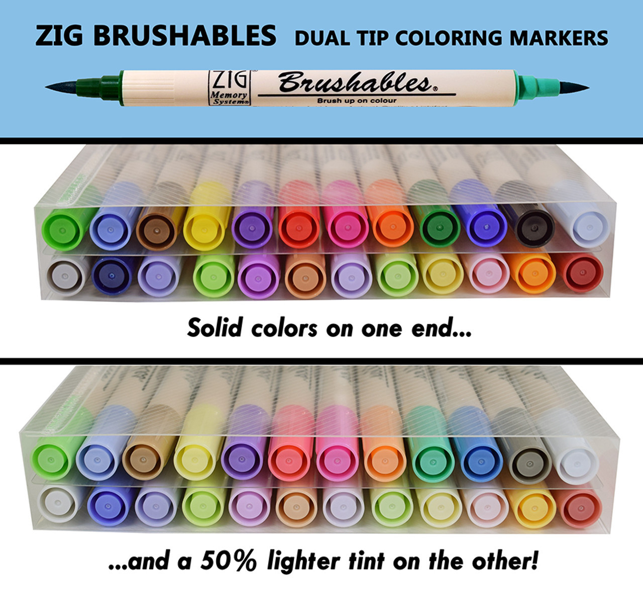 Zig Memory System Calligraphy II Pigment Marker Set of 24