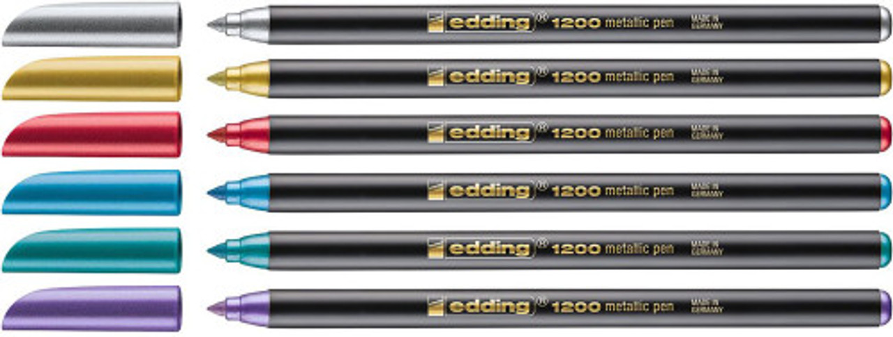 Marcador Edding 1200 6 Colour Pen Set Pastel Metal Box