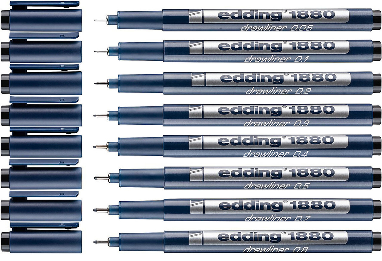 Edding 1255 Calligraphy Pen Set, 3-Pens, Black