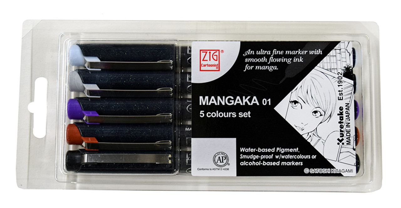 Zig Mangaka Cartoonist Outline Pen - Black - 08 Tip