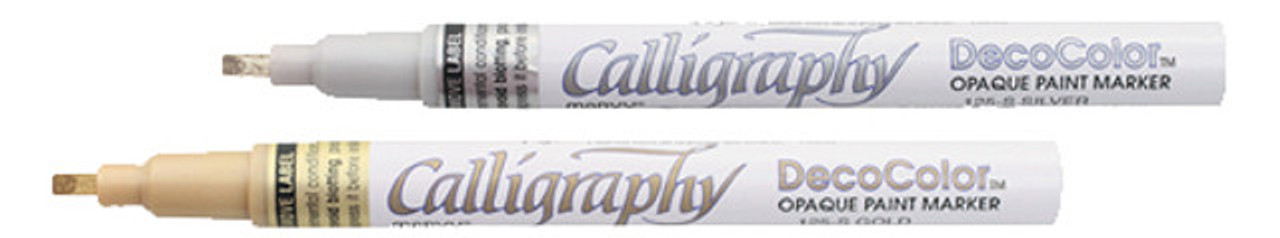 Marvy Uchida DecoColor Calligraphy Paint Markers White