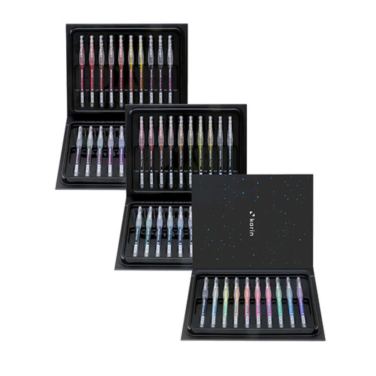 Karin Deco Brush Metallic Markers : 10 Colours in a Metal box