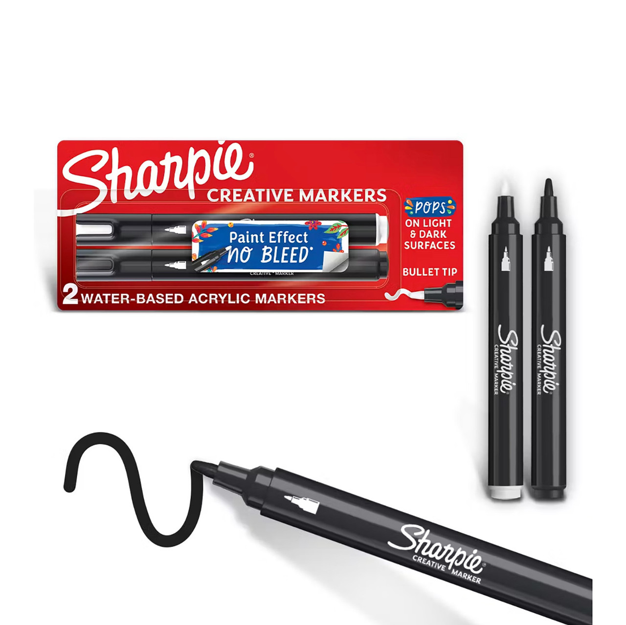 Sharpie Creative Marker, Bullet Tip Black White