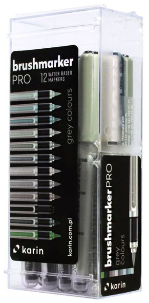 karin Brushmarker PRO Set of 11 Basic Colors & Blender - John Neal Books