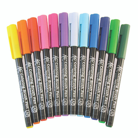 Koi Coloring Brush Pens - Set of 12