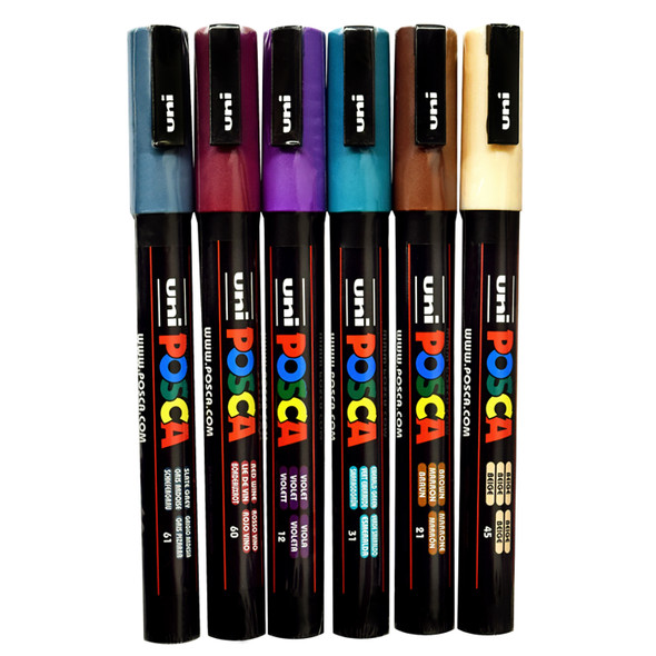 Posca Paint Marker, Fine, PC-3M Shadowing Set - John Neal Books