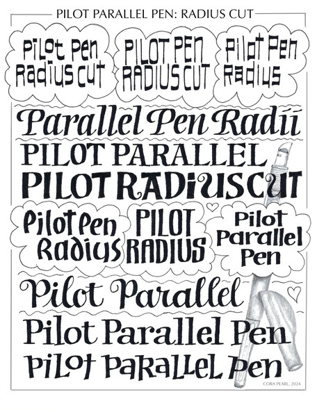 Set of 4 Radius-cut Pilot Parallel Pens - John Neal Books