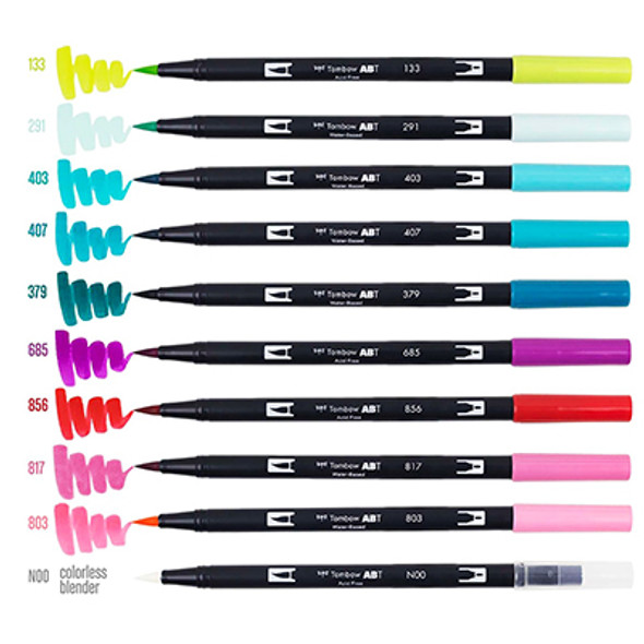 Tombow Dual Brush Pen Set, Tropical, 10PK