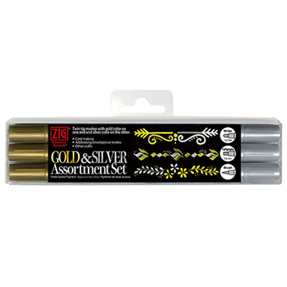 Pebeo Acrylic Marker Set Of 2 (Gold & Silver, 1.2mm)