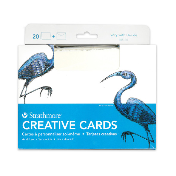 Strathmore Creative Cards, Ivory with Deckle, 5 x 7