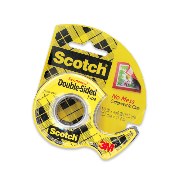 Scotch Double-Sided Tape, 1/2"