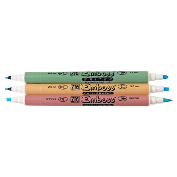 Calligraphy brush pen & glitter powder ink set (4colors/12colors
