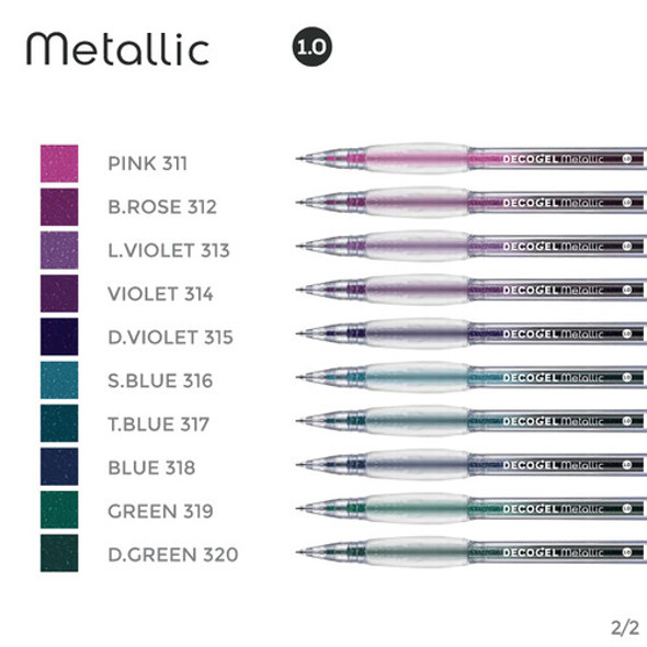 karin Deco Gel 1.0, Set of 20 Metallic Gel Pens