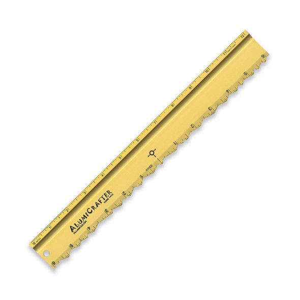 AlumiCrafter Deckle Edge Ruler, 12" Gold