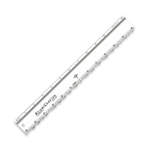 AlumiCrafter Deckle Edge Ruler, 12" Silver