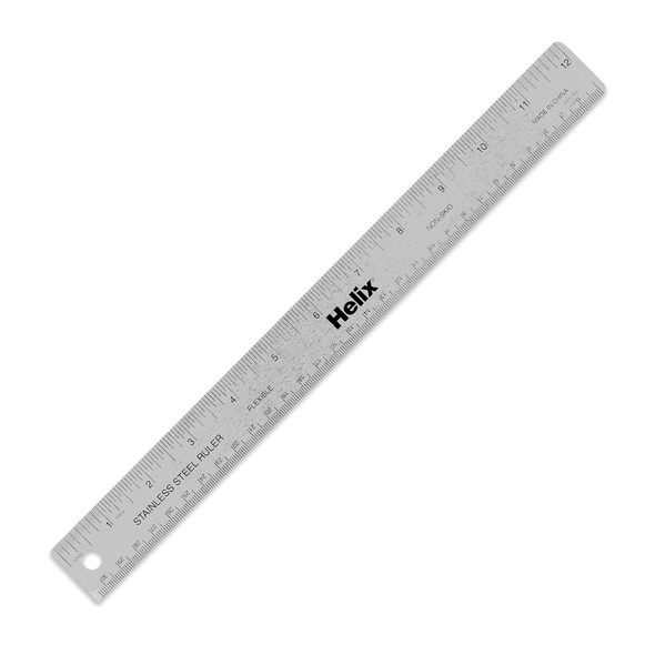 Helix Stainless Steel Ruler with Cork Back, 12"