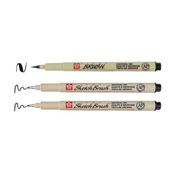 Sakura Pigma Brush/Sketch Brush Marker - Set of 3
