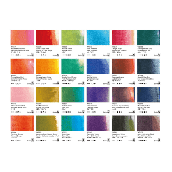 Holbein Artists' Watercolor 5ml, Granulating Set of 24