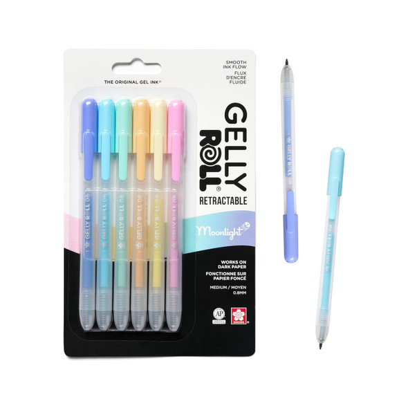 Gelly Roll Retractable Gel Pens- Pack of 6- Moonlight