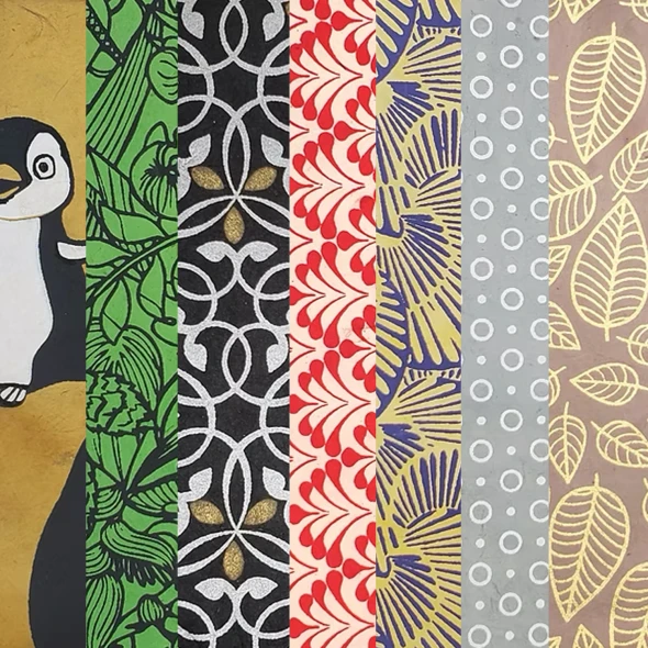 Lokta Handmade Patterned Paper, 19.5 x 29.5
