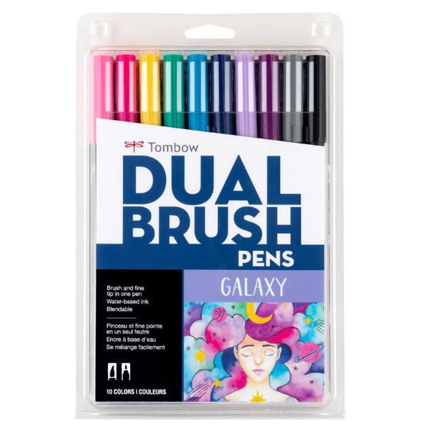 Tombow Dual Brush Pen Set, Galaxy, 10PK