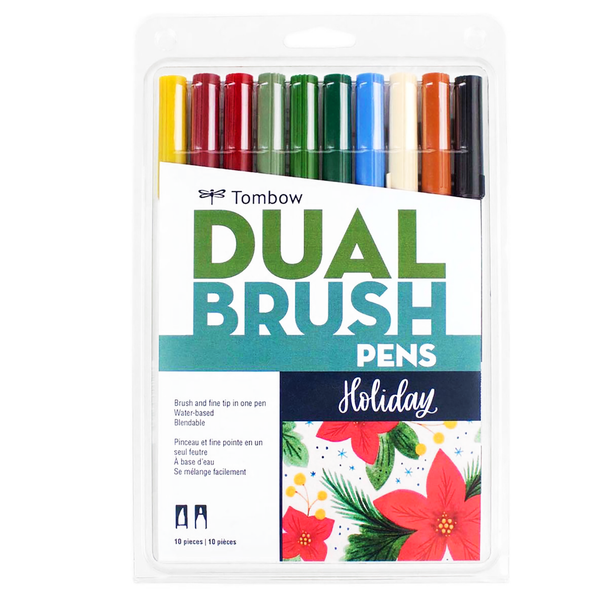 Tombow Dual Brush Pen Set, Holiday, 10PK