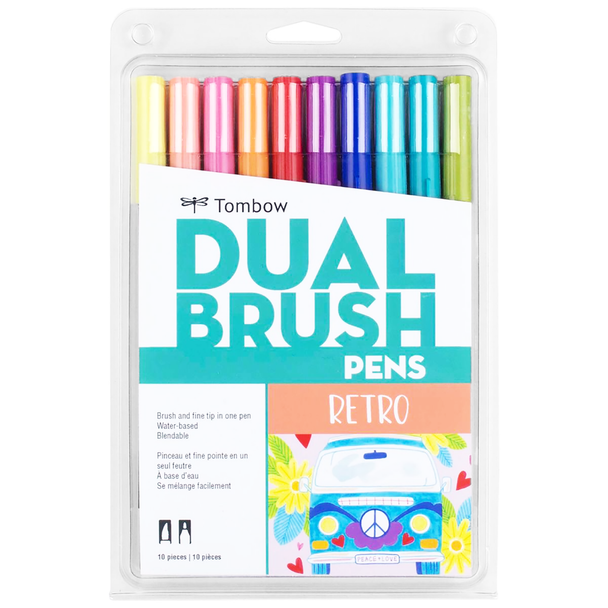 Tombow Dual Brush Pen Set, Retro, 10PK