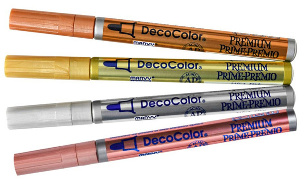 Marvy Decocolor PREMIUM Metallic Marker - Fine Tip