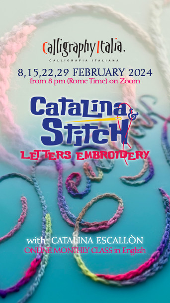 Catalina Escallon - Catalina & Stitch – Letters embroidery - Feb 8, 15, 22, 29