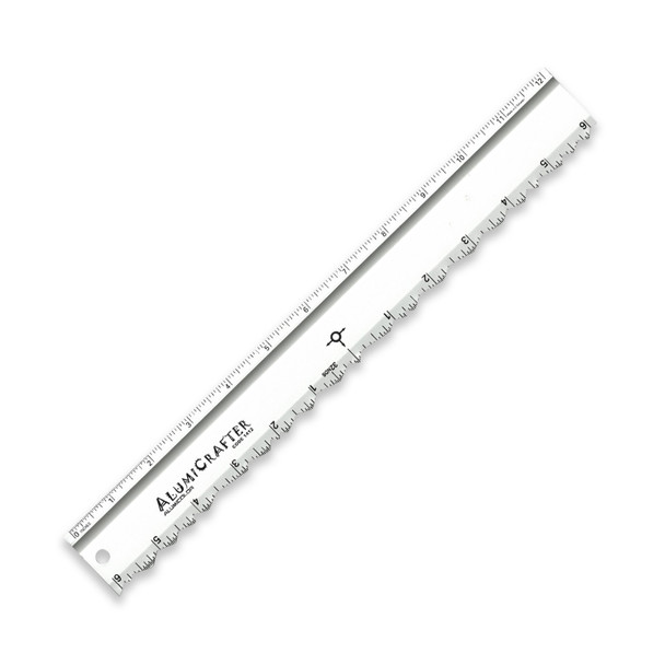 AlumiCrafter Deckle Edge Ruler, 12" Silver