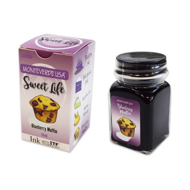 Monteverde Bottle Ink 30 mL, Sweet Life Collection - Blueberry Muffin