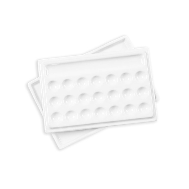 22-well Porcelain Palette with Cover
