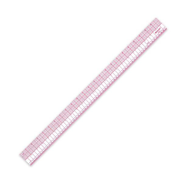 Westcott Flexible Clear Zero-Centering Ruler, 2 x 24"