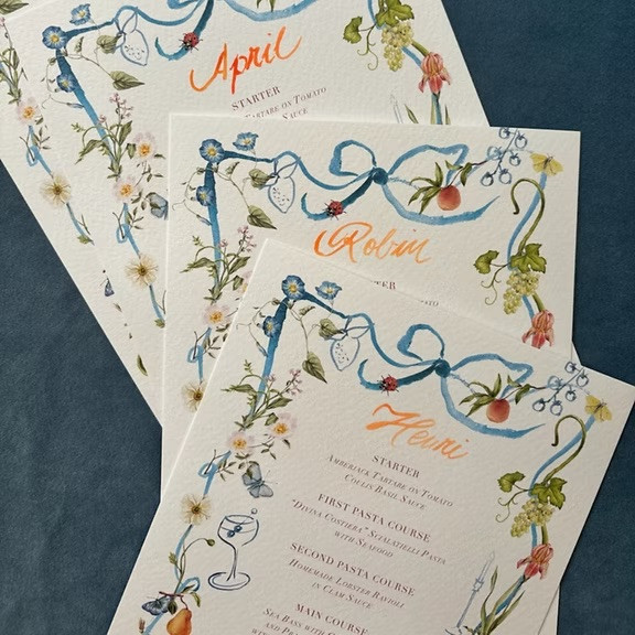 Jasmin Ryan - Illustrated Dinner Menus: Featuring hand-painted watercolor vegetables and fruits - July 3, 10, & 17, 2026