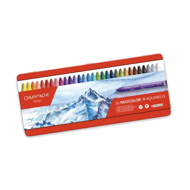 Caran d'Ache Neocolor II Watersoluble Pastels, 30 Set Tin