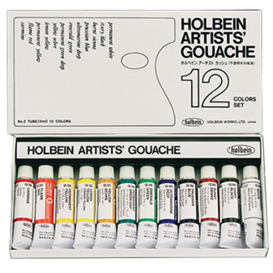 Holbein : Artists' : Gouache Paint : 15ml : Set of 12 - Gouache Sets - Art  Sets - Color