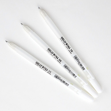 Sakura® Gelly Roll Classic® 08 Medium Tip Gel Pen - White – The Yard Art  Supplies