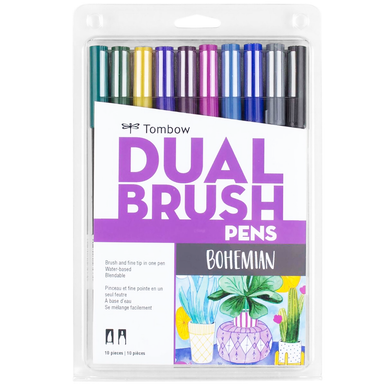 Tombow Dual Brush Pen Set, Tropical, 10PK - John Neal Books