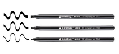 edding 1255 Calligraphy Pen Black 3-Pack