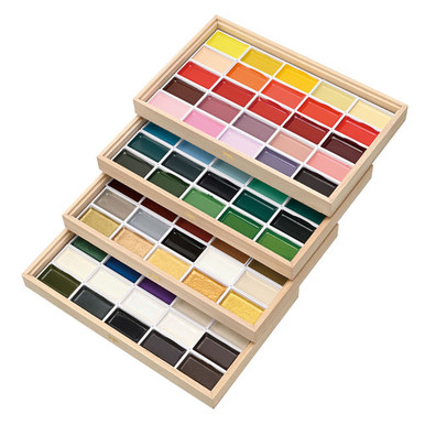 Gansai Tambi Watercolors - Irodori Kobako 6 Color Travel Set, Green