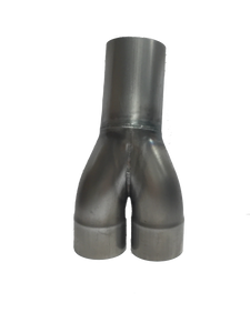 3" x 16 Ga, 3.5" Outlet, 15 Deg Bent Y Merge Collector MS 3" x 16 Ga, 3.5" Outlet, 15 Deg Bent Y Merge Collector MS